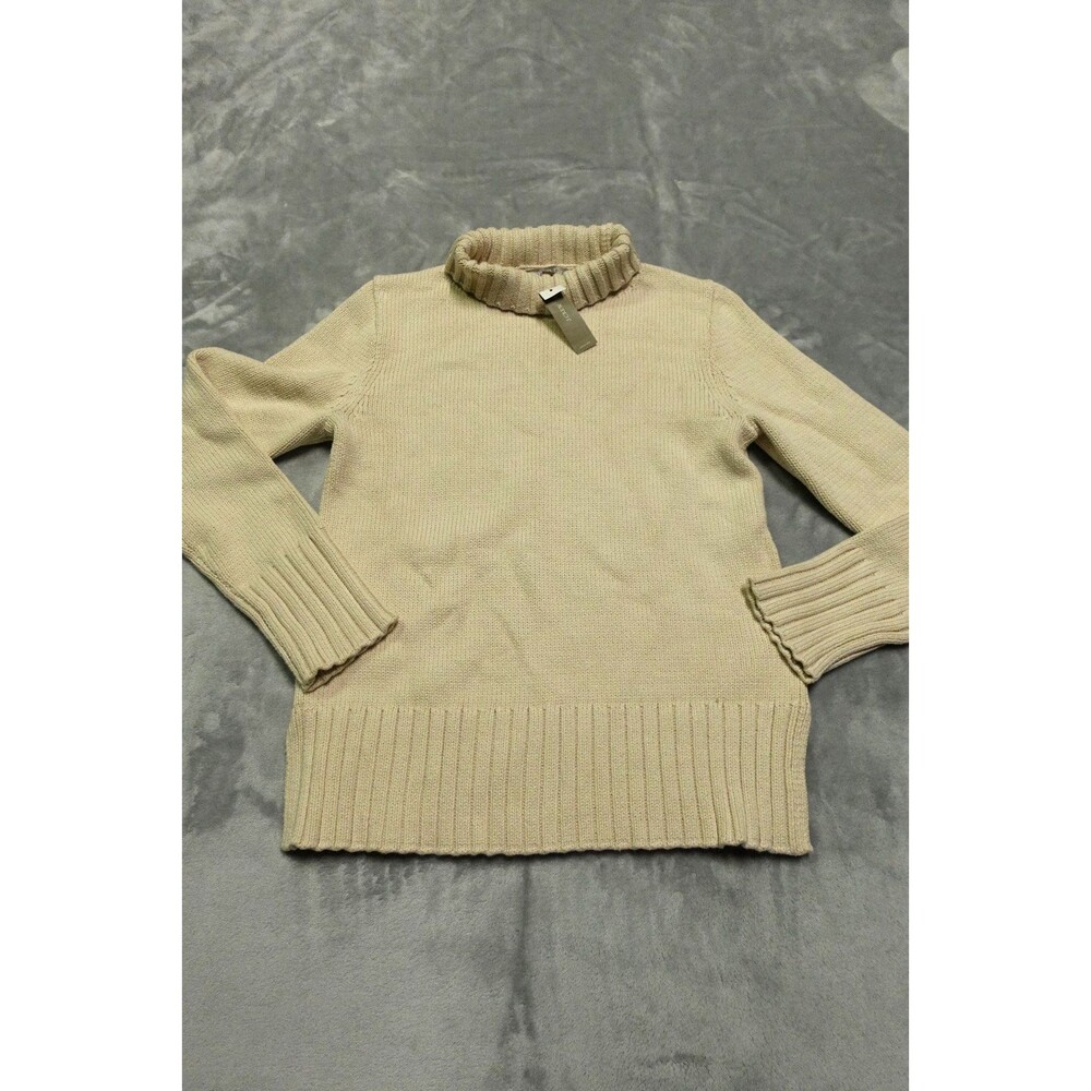J.Crew Women's XXS Pale Bone‎ 100% Cotton Turtleneck Sweater